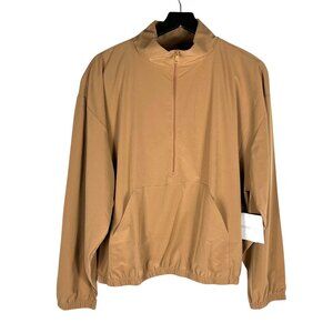 NWT Beyond Yoga Women's In Stride Half Zip Pullover in Toffee Tan Brown Size XL